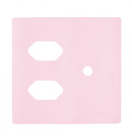 Placa p/ 2 Tomadas + Furo 4x4 - Novara Pétala